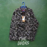 Jaket Loreng Army Look Original Emba Casual Warna Hijau Size M & L