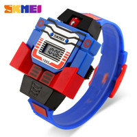 SKMEI jam tangan anak robot original 1095 biru transformer