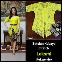 Setelan Kebaya Stretch Laksmi Rok Pendek Lime