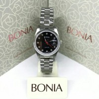 Jam Tangan Wanita Bonia B832-2337L Swarovski Black Silver Stainles Ste