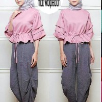 Ratu Top Blouse Wolfis Baju Atasan Wanita Muslim Panjang Pakaian Kerja