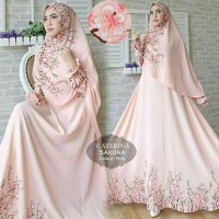 baju gamis syari katerina merah muda premium