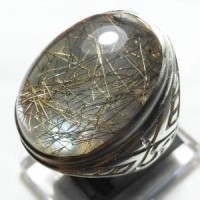 CINCIN BATU AKIK KECUBUNG JARUM EMAS