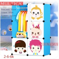Berkualitas Multica Lemari Baju Pakaian Rak Buku Mainan Anak Foldable