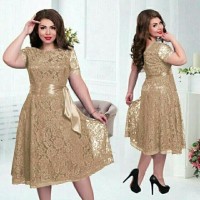 promo Baju Pakaian Setelan Dress Remaja Anggun CS Melly Jumbo Mocca p