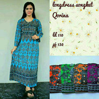 Jual LONGDRESS SONGKET QORINA/ DASTER MURAH/ GROSIR BATIK PEKALONGAN Murah