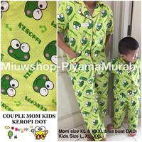 COUPLE MOM KIDS PIYAMA PASANGAN IBU ANAK keropi dot baju tidur kembar