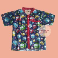 Baju Koko Anak / Baju Atasan Tayo Blue Size XL (+/-5th) Terlaris