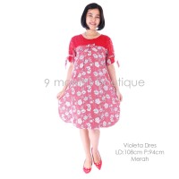 Baju Hamil Menyusui VIOLETA DRESS RED - Baju Wanita Murah Bagus Modis