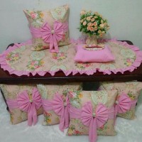 Sarung bantal sofa pita set dan isi bantal sofa motif Shabby 1 Limited