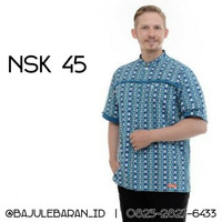 Koko Nibras NSK 45 Toska Baloteli Katun Etnik Baju Ayah Lengan Pendek