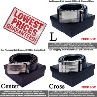 Belt Ikat Pinggang Kulit Branded GCI Box black