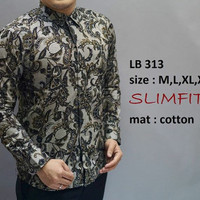 Jual KEMEJA BATIK PRIA SLIM FIT / BAJU BATIK PRIA LENGAN PANJANG LB313 Murah