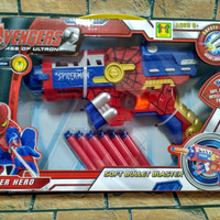 mainan anak pistol spiderman model nerf sof bullet