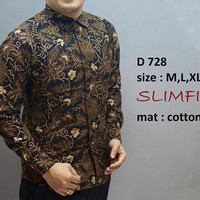 Jual KEMEJA BATIK PRIA SLIM FIT / BAJU BATIK PRIA LENGAN PANJANG D728 Murah