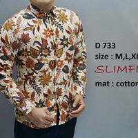 Jual KEMEJA BATIK PRIA SLIM FIT / BAJU BATIK PRIA LENGAN PANJANG D733 Murah