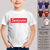 Kaos Anak Muslim Baju Dakwah SENYUM PUTIH Ukuran Bayi 0 bulan 1 s/d 12