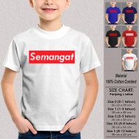 Kaos Anak Muslim Baju Dakwah SEMANGAT PUTIH Ukuran Bayi 0 bulan 1 s/d