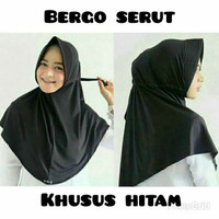 Jual Jilbab hijab kerudung bergo instan serut jokowi pet antem hitam murah Murah
