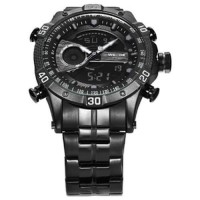 Weide Jam Tangan Digital Analog Pria Strap Stainless Steel - WH6902