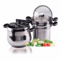 BEST Oxone OX 1060F Panci Presto 5 in 1 Stainless Silver