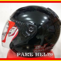Helm Kyt Dj Maru Solid Black Hitam Glossy Djmaru dm160