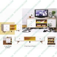 meja rak tv olympic curla 0881139 scandinavian coklat putih bandung