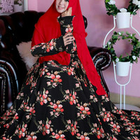 C CPNT tk1 zoya syari black red,salem baju muslim