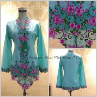 Kebaya Katun Bordir 5 Warna Elisa Hijau Mint