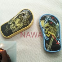 Jual Korek Api Unik Model Sandal Jepit Motif Tengkorak Murah