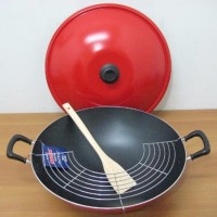 TOP QUALITY Chef Wok 40cm Wajan Teflon Maxim tutup spatula penyaring
