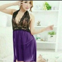 Sexy Lingerie Warna Ungu /PRL003 Baju Tidur Atasan Wanita lingeri