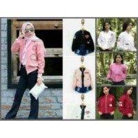 BOMBER JACKET KANVAS GOOD QUALITY FULL BORDIR / BRUNI JAKET PINK