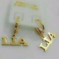 LIMITED EDITION Anting Nama Anak Lapis Emas PALING MURAH