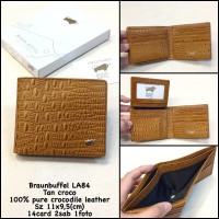 dompet pria braun buffel LA84 tan croco kw miror dompet kulit buaya