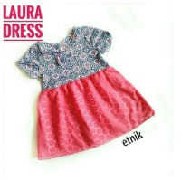 LAURA ETNIK DRESS kids fashion baju perempuan cewek dres batik anak
