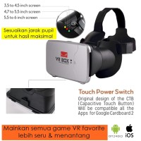 3D VR BOX T Cardboard 2 with Capacitive Touch Button,Glasses Kacamata