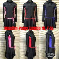 baju renang muslim wanita polos Ukuran Besar Jumbo 4L & 5L