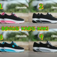 SEPATU WANITA CASUAL CONVERSE WEDGES BONUS KAOS KAKI