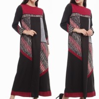 Baju Batik Wanita Batik Cap Model Liris kombinasi Katun Polyester 49