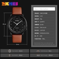 Jam Tangan Pria. Merk Skmei. Warna Coklat Putih. Anti Air 30M. Murah