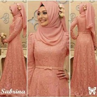 Hijab Sabrina Peach Busana Muslim Wanita Gamis Terbaru Dress Muslim