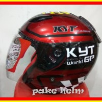 Helm Kyt Dj Maru Motif World Gp 11 Merah Half Face Djmaru dm223