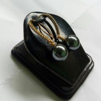 ANTING / GIWANG MUTIARA SHELL HITAM PENGIKAT RHODIUM KOREA