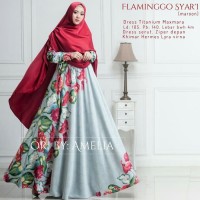 Gamis Flaminggo Maron Set Khimar Hermes Lyra Virna Ori Amelia