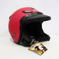 Yanto Helm Retro Pilot Klasik JPN MOMO Magenta Doff Pet