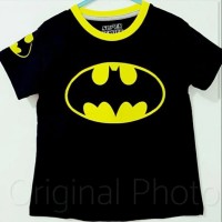 Baju superhero kaos anak cowok batman hitam kuning usia 1 - 10 tahun