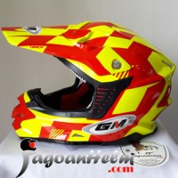 GM Helm CROSS KIDS # TR-04 ANAK | Yellow FLUO Red | MotoCross TRAIL