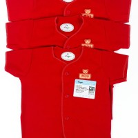 Pakaian Anak Bayi Newborn Miyo Baju Pendek Bayi Merah 0-3 Bulan