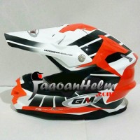 GM Helm CROSS KIDS OCTAR ANAK | White Orange | MotoCross TRAIL